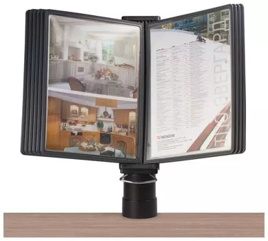 Демосистема настольная на 10 панелей, со струбциной, с 10 серыми панелями А4, Brauberg, 231239