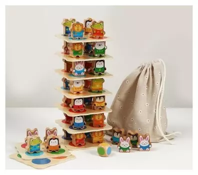 Деревянная игрушка "Звериная башня"