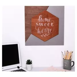 Деревянное интерьерное панно Home, 40 × 40 см