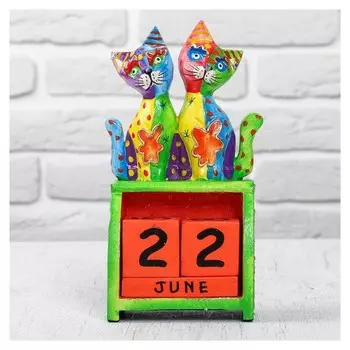 Деревянный календарь "Кошечки" 11х6х22 см