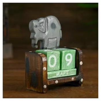 Деревянный календарь "Слоник" 7х4х10 см