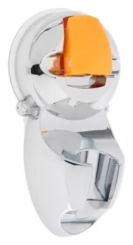 Держатель для душевой лейки Zein Z74, на вакуумной присоске, пластик, хром/оранжевый