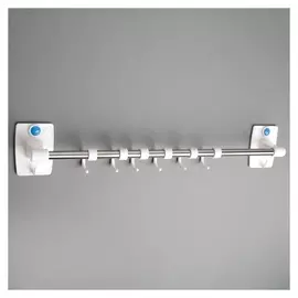 Держатель для полотенец на липучках, 6 подвижных крючков 35×9,5×4,5 см, максимальная нагрузка 5 кг