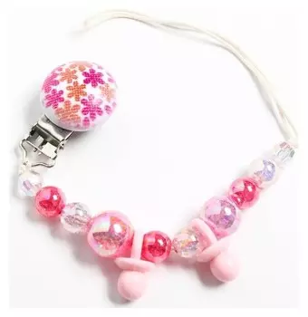 Держатель для пустышки Бусинки цвет розовый