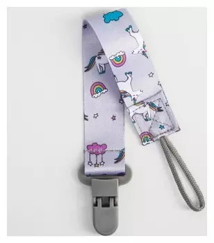 Держатель для пустышки на ленте "Единороги"