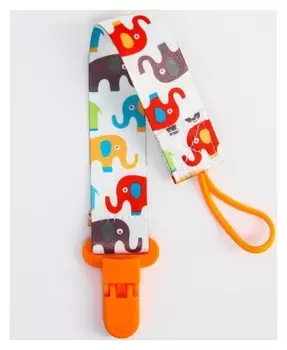 Держатель для пустышки на ленте "Слоники"