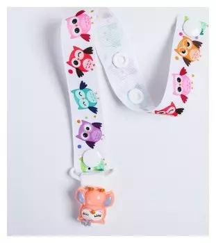 Держатель для пустышки на ленте Совушка