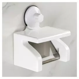 Держатель для туалетной бумаги с полкой, цвет белый