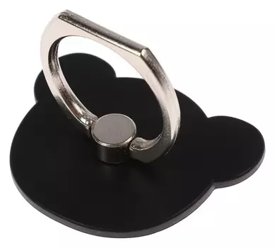 Держатель-подставка с кольцом для телефона Luazon, в форме "Мишки", чёрный