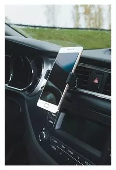 Держатель телефона в дефлектор двойной, поворотный, черный