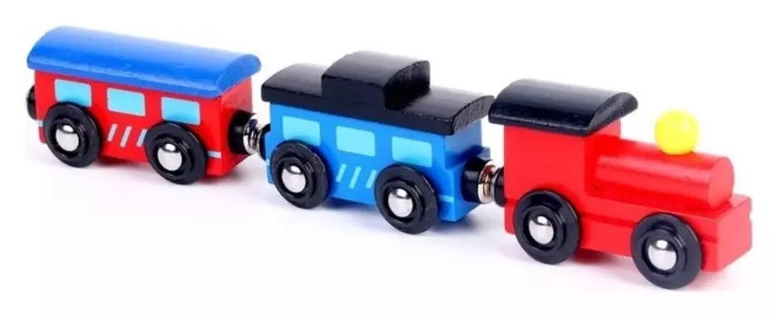 Детская игрушка для ж/д "Паровоз + 2 вагона"