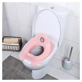 Детская накладка - сиденье на унитаз «Мишка» антискользящая, цвет розовый