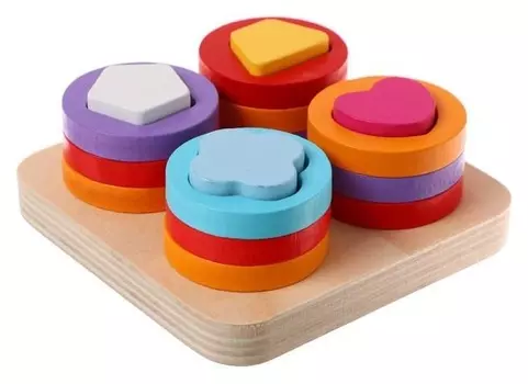 Детская развивающая игра «Пирамидка», 11,8х11,8х4,5 см