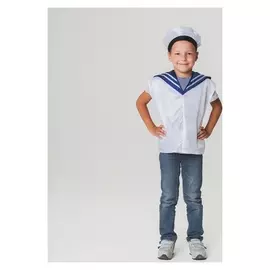 Детский карнавальный костюм «Моряк», жилет, бескозырка, 4-6 лет, рост 110-122 см