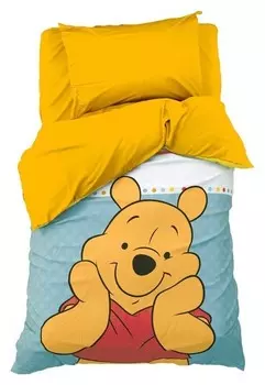 Детское постельное бельё 1,5 сп "Медвежонок винни" 143х215 см, 150х214 см, 50х70 см -1 шт., поплин 125 г/м2