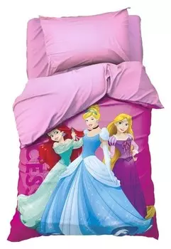 Детское постельное бельё 1,5 сп "Принцессы" 143х215 см, 150х214 см, 50х70 см -1 шт., поплин 125 г/м2