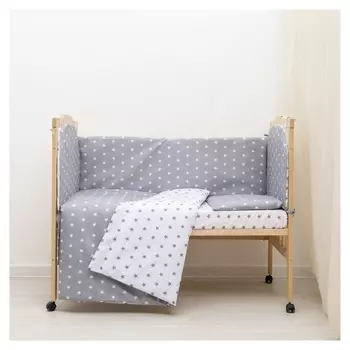 Детское постельное бельё «Ноченька» бейби, цвет серый, 112х147, 100х150, 40х60см