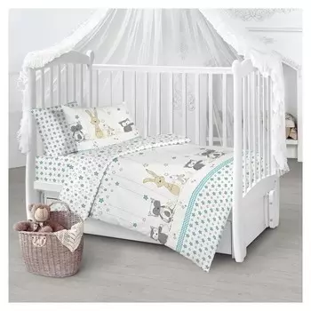 Детское постельное бельё «Зверята», 112х147, 100х150, 40х60см