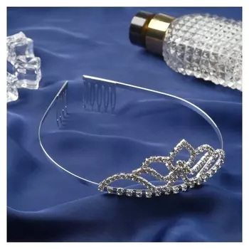 Диадема для волос "Фелиция" величие, 4 см, серебро