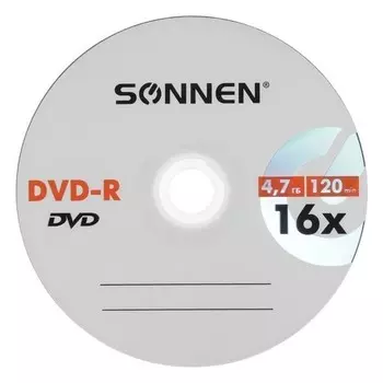 Диск Dvd-r Sonnen, 16x, 4.7 Гб, конверт, 1 шт