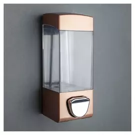 Диспенсер для антисептика/жидкого мыла механический, 350 мл, пластик, цвет коричневый