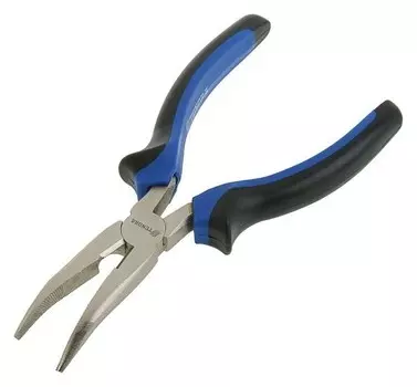 Длинногубцы изогнутые Tundra, никелированные, 160 мм
