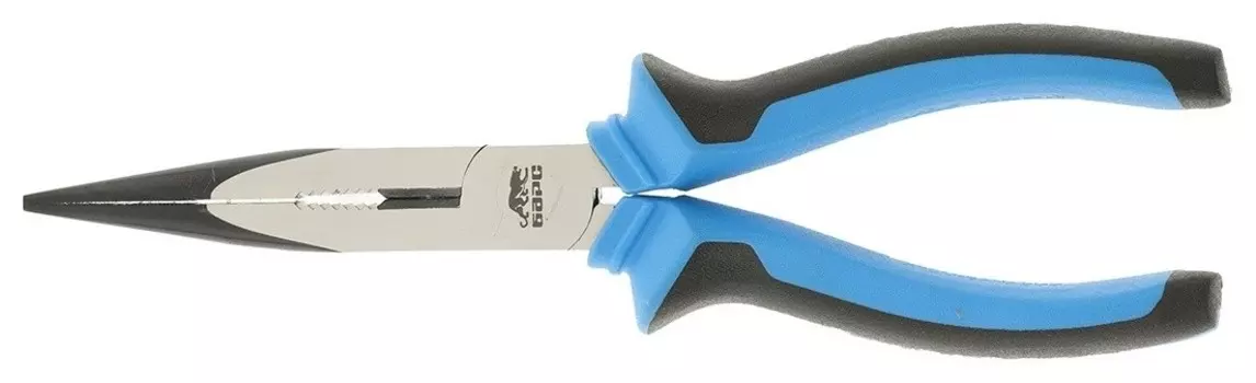 Длинногубцы прямые 200 мм, хром-ванадий, двухкомпонентные рукоятки