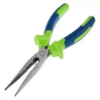 Длинногубцы прямые "Сибртех",200 мм, двухкомпонентные рукоятки