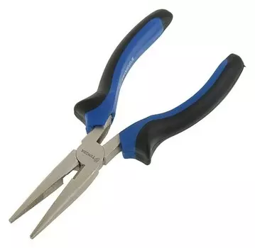 Длинногубцы Tundra, 160 мм, никелированные, 2К рукоятки