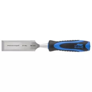 Долото-стамеска, плоская, 32 мм, двухкомпонентная рукоятка, металлический затыльник