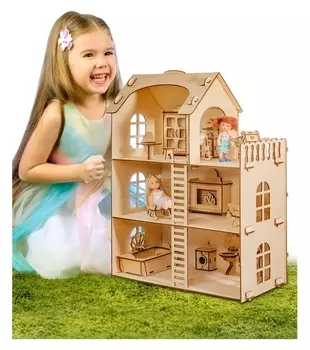 Домик из берёзовой фанеры «Забава» без мебели