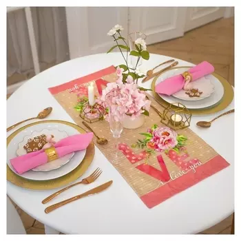 Дорожка на стол "Этель" пионы 30х70 см, 100% хл, саржа 190 гр/м2