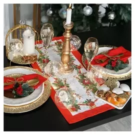 Дорожка на стол "Этель" рождественский бал 30х70 см, 100% хл, саржа 190 гр/м2