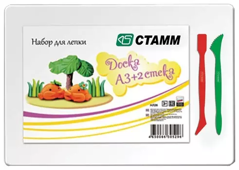 Доска для лепки А3, 298х423 мм, белая, 2 стека