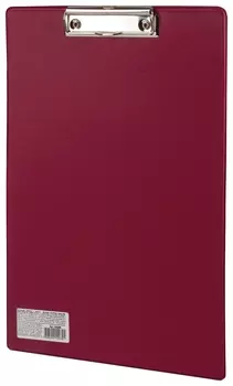 Доска-планшет офисмаг с прижимом А4 (230х350 мм), картон/пвх, бордовая, 225988