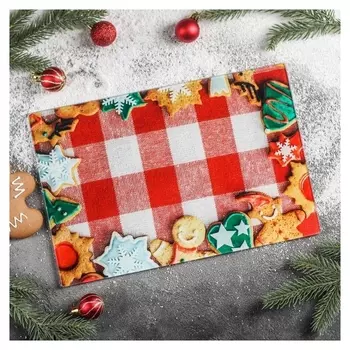 Доска разделочная «Новогодняя выпечка», 30×20 см