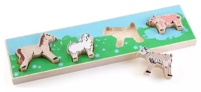 Доска-вкладыш "Домашние животные. Лужок"