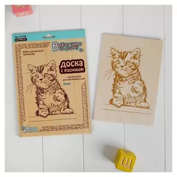 Доски для выжигания "Котик", 2 шт.