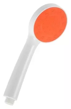 Душевая лейка Zein Z0208, пластик, 1 режим, цвет белый с оранжевой вставкой