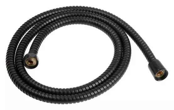 Душевой шланг Zein Z30pb, 150 см, гайки металл, латунная втулка, нержавеющая сталь, черный