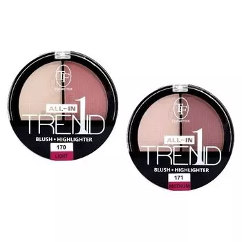 Двойные румяна-хайлайтер Trend All-In-One