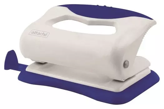 Дырокол Attache Master до 8 листов, белый/синий