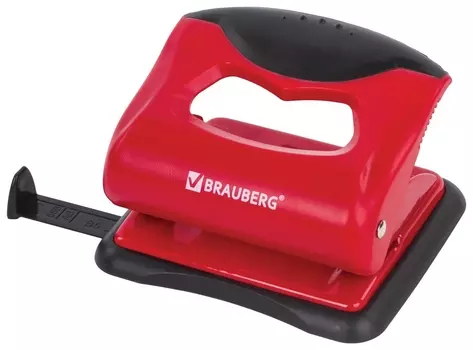 Дырокол Brauberg "JET Pro", до 20 листов, красно-черный, 228599