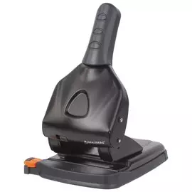 Дырокол металлический мощный Brauberg "Heavy Duty" до 65 листов, эргономичный, черный