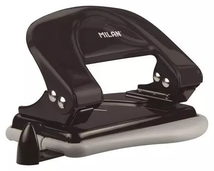 Дырокол Milan, до 15 листов, черный, металл. корпус, в карт.коробке 19012k