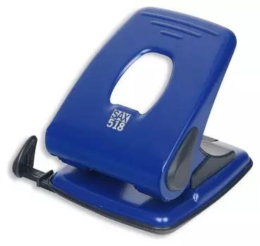 Дырокол SAX 518 до 40л., металл, с лин., синий, австрия-венгрия