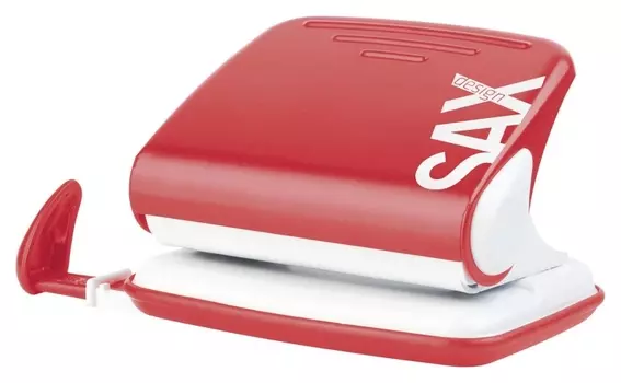 Дырокол SAX Design 318, 20 листов, с линейкой, красный