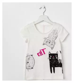 Джемпер (Футболка) для девочки а,16-73-1., цвет молочный, рост 92 см