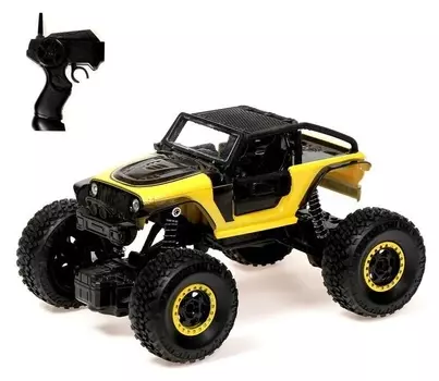 Джип радиоуправляемый «Краулер», 1:20, работает от аккумулятора, цвет жёлтый