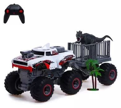 Джип радиоуправляемый Monster, с динозавром, 1:16, работает от аккумулятора